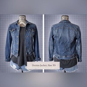 Women’s Denim Jacket Size XS Classic Blue Jean Jacket Fitted Lightweight